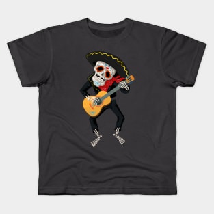 Sugar Skull Guitarist Kids T-Shirt